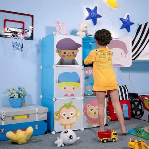 כוורת אחסון לחדר ילדים מודולארית 6 תאים - כחול, יפה, איכותית וחזקה.