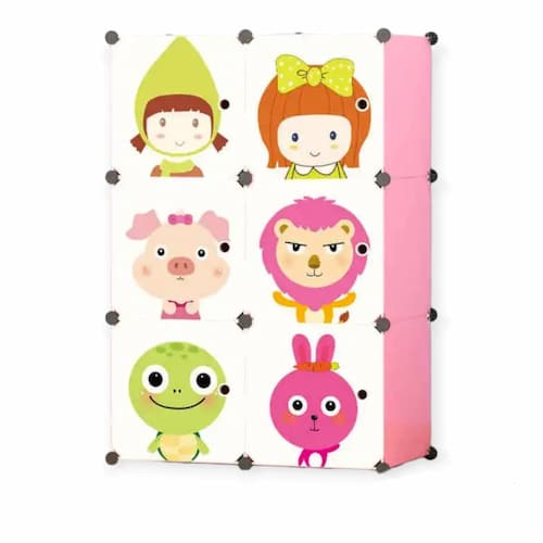 כוורת אחסון מודולרית לילדים ורודה 6 תאים
