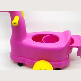 סיר גמילה ג'ירפה ורוד, מבט קרוב על הקערה והגלגלים