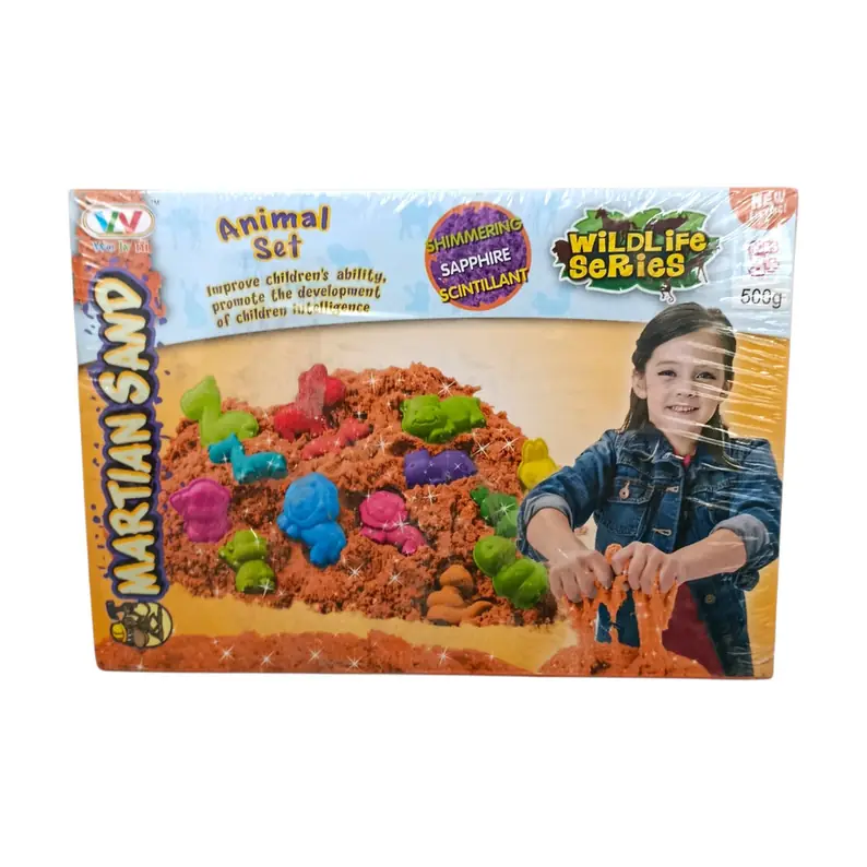 חול קינטי חום נוצץ עם תבניות חיות