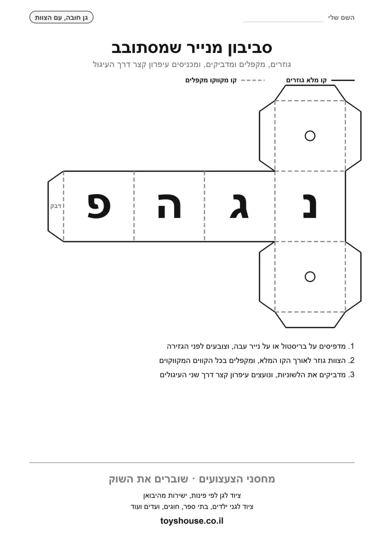 תבנית להדפסה, סביבון מנייר שמסתובב עם נ ג ה פ